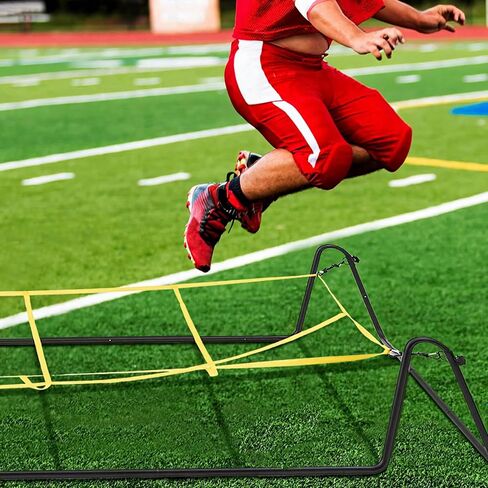 Soulchen 17 x 5 ft Running Ropes/Agility Ladder Soccer Footwork Training Net Adjustable Height Speed Ladder Basketball Football Soccer Training Equipment Fitness Workout Equipment for Youth Adults in Saudi Arabia