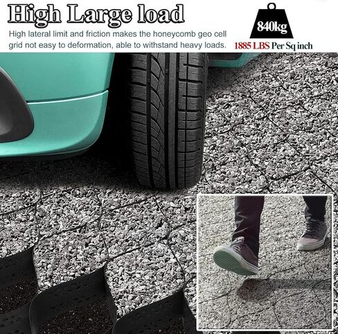 Geo Grid Driveway Stabilization - 2" Thick HDPE Ground Grid, 3ft to 30ft Sizes, Gravel, Slope Support, Durable Polyethylene Geo Cell Grid for Driveway & Landscaping in Saudi Arabia