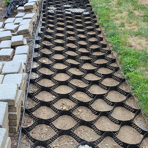 Durable Gravel Grid Pavers for Driveways & Pathways - 2-Inch High Polyethylene Base Ideal for Garden Shelters, Landscaping, and Ground Foundation Solutions in Kuwait