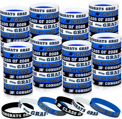 Sumind 102 Pcs Class of 2024 Silicone Wristbands, Silicone Graduation Bracelets Celebrating Congrats Grad Bracelet for Teacher Students, Graduation Party Supplies in Saudi Arabia