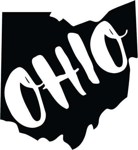 Ohio Vinyl Wall Decal | State Silhouette | Decor for Home, Classroom, Family Room, or Office | Removable Stickers | Custom Sizes and Colors Fit Any Themed Living Space | Black, Red, White, Gray in Kuwait