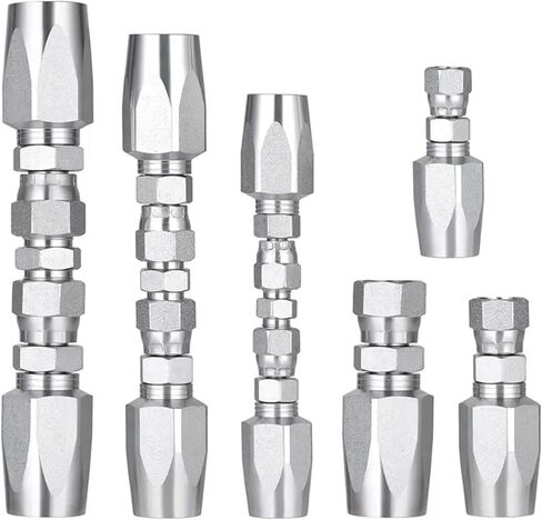 3Pcs Hydraulic Hose Field Repair Kit,1/4In,3/8In,1/2In And Small Repair Parts,Reusable Hydraulic Repair Fittings in Saudi Arabia