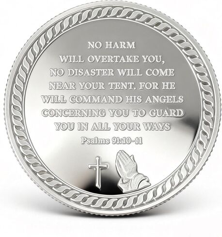 Saint Michael Watches Over Us Challenge Coin – Zinc Alloy Commemorative Coin – 3D Engraved Pocket Token Medallion for Collectors – Veterans Law Enforcement Military Police First Responder Gift in Kuwait