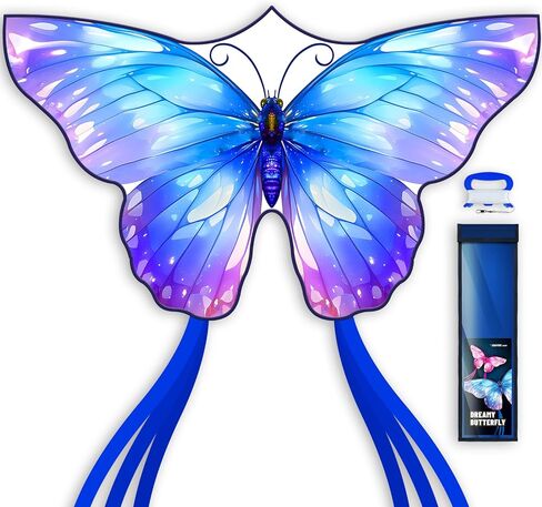 Colorful Butterfly Kite,Easy to Fly Large Outdoor Kite for Kids & Adults, Beach & Park Toys with Durable Nylon, Family Fun Activities in Kuwait