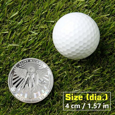 Saint Michael Watches Over Us Challenge Coin – Zinc Alloy Commemorative Coin – 3D Engraved Pocket Token Medallion for Collectors – Veterans Law Enforcement Military Police First Responder Gift in Kuwait