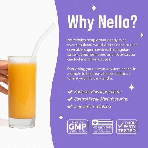 Nello Supersleep, Nighttime Sleep Support Drink Mix, Ashwagandha, Maizinol, L-Glycine, Magnesium Glycinate, Peach Dream (Pack of 20) in Saudi Arabia