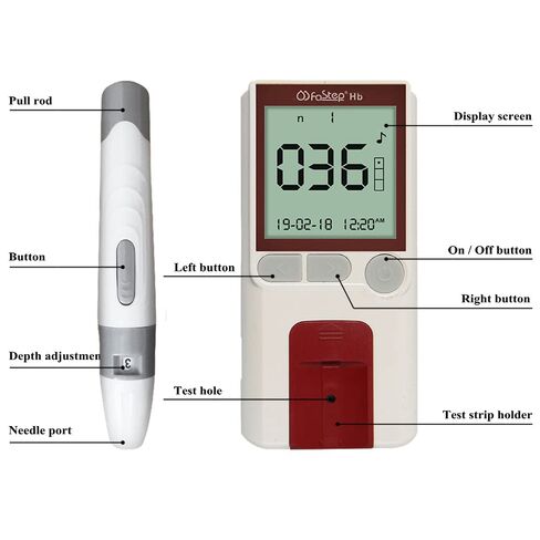 Household Hemoglobin Test Kit Hemoglobin Test Meter Hemoglobin Meter Hemoglobin Analyzer with 25pcs Hb Test Strips in Saudi Arabia