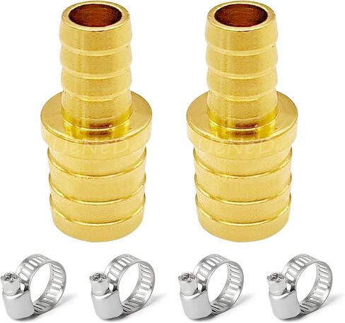 Uenede النحاس بارب المخفض، 3/4 "إلى 5/8" معرف خرطوم، خرطوم شائك تقليل جهاز الربط وصلات توصيل للثوار/الوقود/الهواء (حزمة من 2) in Kuwait