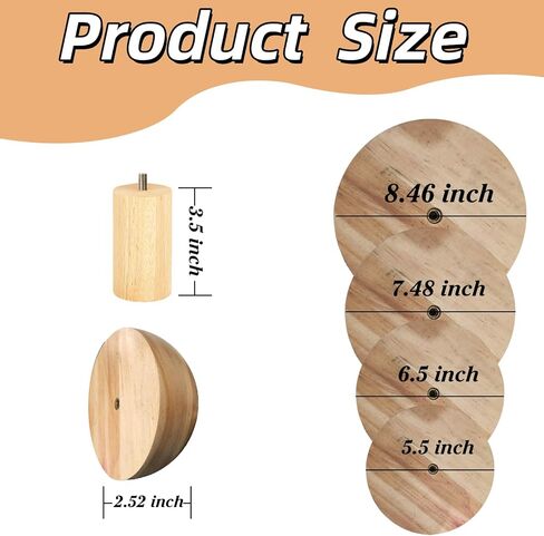 مجموعة طين الفخار الخشبي مجموعة ، أدوات الفخار مع مقبض لأعلى السيراميك أشكال الأوعية DIY صفيحة صفيحة صغر ، صغير (3.5 '' 4.5 '5.5' '6.5') in Kuwait