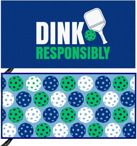 Pickleball Towel – 15x30 Dual-Sided Microfiber Sports Towel – Lightweight, Quick-Dry Athletic Gear for Court Use & Gifts (Blue/Green Paddles) in Saudi Arabia