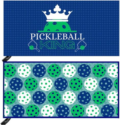 Pickleball Towel – 15x30 Dual-Sided Microfiber Sports Towel – Lightweight, Quick-Dry Athletic Gear for Court Use & Gifts (Blue/Green Paddles) in Saudi Arabia