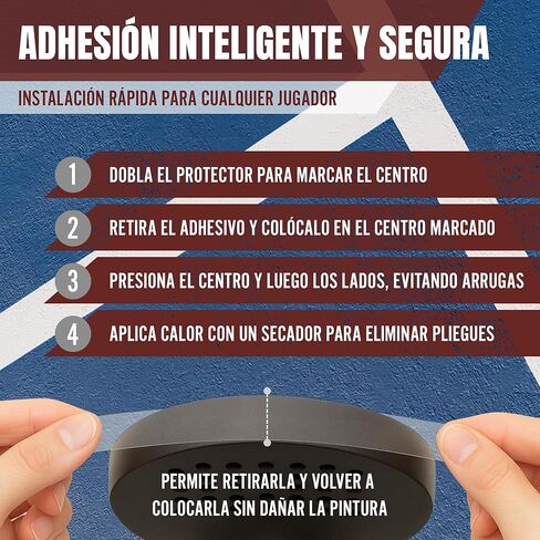 واقي مضارب البادل الشفاف + ملصق البادل - واقي مضارب الباديل الشفاف ذو النهاية الخشنة لحماية أكبر 35 × 370 مم in Kuwait