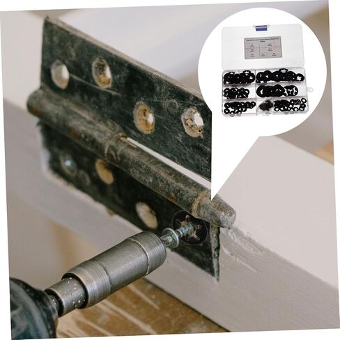 Garneck 1Set Plum Blossom Manganese Retaining Clips Lock Washers with Organizer Box Wear Resistant Fasteners for Various Applications in Kuwait