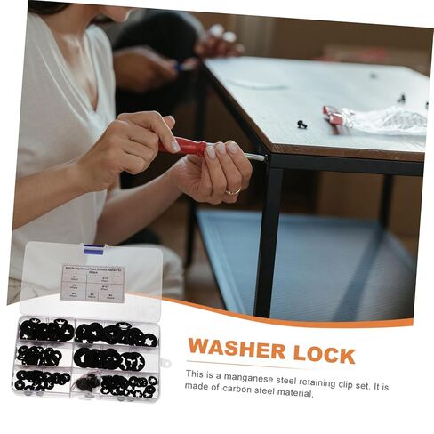 Garneck 1Set Plum Blossom Manganese Retaining Clips Lock Washers with Organizer Box Wear Resistant Fasteners for Various Applications in Kuwait