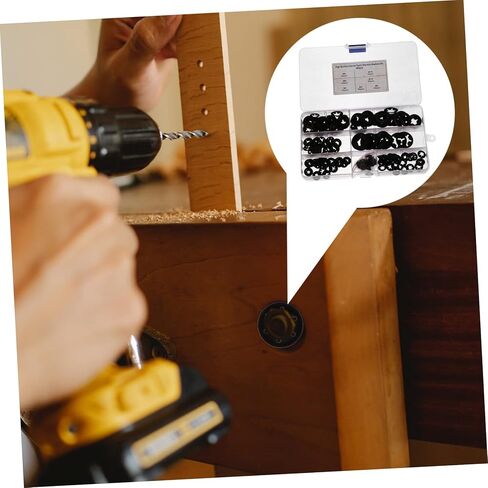 Garneck 1Set Plum Blossom Manganese Retaining Clips Lock Washers with Organizer Box Wear Resistant Fasteners for Various Applications in Kuwait