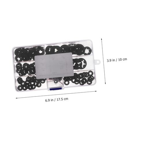 Garneck 1Set Plum Blossom Manganese Retaining Clips Lock Washers with Organizer Box Wear Resistant Fasteners for Various Applications in Kuwait