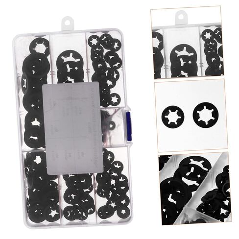 Garneck 1Set Plum Blossom Manganese Retaining Clips Lock Washers with Organizer Box Wear Resistant Fasteners for Various Applications in Kuwait