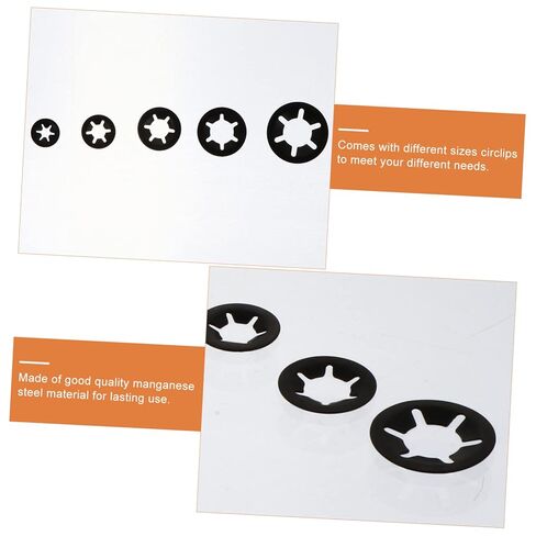 Garneck 1Set Plum Blossom Manganese Retaining Clips Lock Washers with Organizer Box Wear Resistant Fasteners for Various Applications in Kuwait