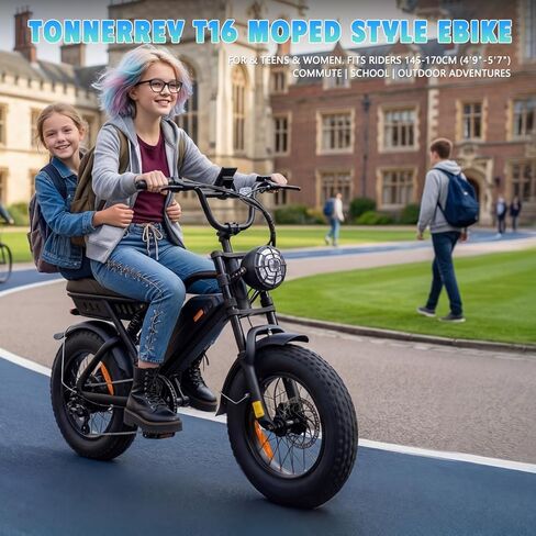 T16 Ebike for Teens, Mini eBike 1000W Electric Bike 22 MPH Max Speed with 48V 15.6Ah Removable Battery, 56 Miles Range, 16"x4" Fat Tires, City/School Commuting Moped Style Bike (UL2849) in Saudi Arabia