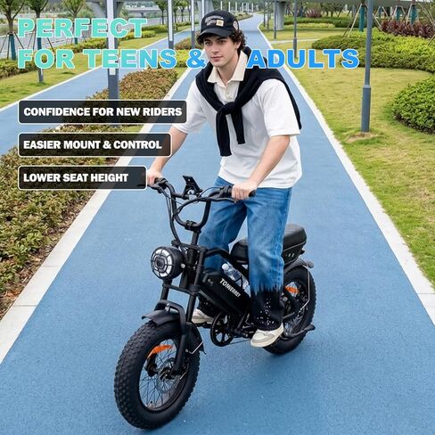 T16 Ebike for Teens, Mini eBike 1000W Electric Bike 22 MPH Max Speed with 48V 15.6Ah Removable Battery, 56 Miles Range, 16"x4" Fat Tires, City/School Commuting Moped Style Bike (UL2849) in Saudi Arabia