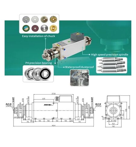 CNC Machine Tool Double Head Spindle Motor 2.2kw air Cooling FHM4653-08-2.2-F in Saudi Arabia