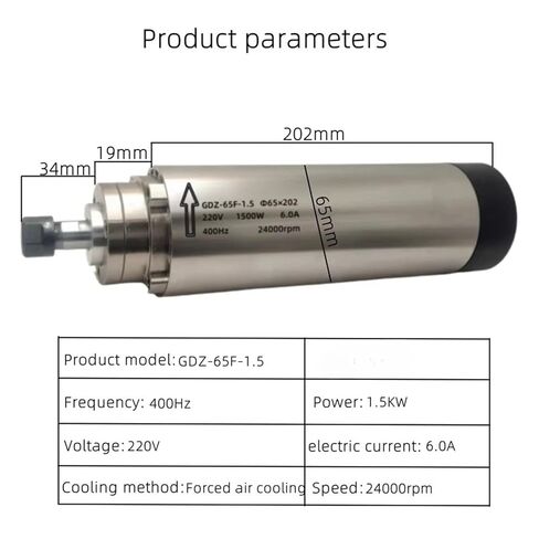 1.5 kW air-Cooled 24,000 RPM CNC Motor Spindle high Speed GDZ-80F-1.5-ER11 in Saudi Arabia
