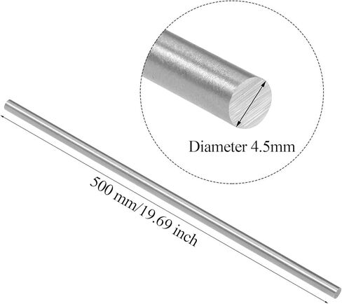 4 Pcs 304 Round Rods Solid Shaft Rods 500Mm Suitable for DIY Craft Model,Diameter 4.5mm(Diameter 4.5mm) in Saudi Arabia