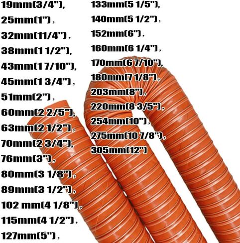13ft High-Temp Flexible Air Duct Hose, 2" & 2.5" Exhaust Pipe, Silicone Ventilation Duct for Car Heaters, 76mm (3") Air Ducting, Durable & Versatile in Saudi Arabia