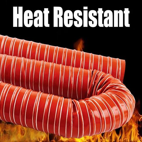 13ft High-Temp Flexible Air Duct Hose, 2" & 2.5" Silicone Vent Pipe, Exhaust Hose for Car Heaters, Multiple Sizes for Optimal Ventilation Solutions in Saudi Arabia