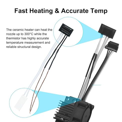 Bamboo Lab P1P, P1S Hotend Complete Kit for P1 Series 3D Printer, Full Assembly Hardened Steel Hot End with Fan, Thermistor, Ceramic Heater, 0.4mm Nozzle, and Extruder Heating Block Replacement in Saudi Arabia