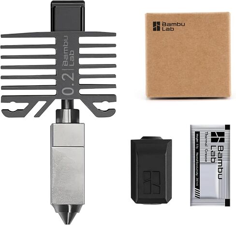 مجموعة فوهة من الفولاذ المقاوم للصدأ 0.2 مم من الخيزران الأصلي لسلسلة Bambu Lab X1 وسلسلة P1، متوافقة مع طابعة P1S P1P X1C X1 Carbon ثلاثية الأبعاد in Kuwait