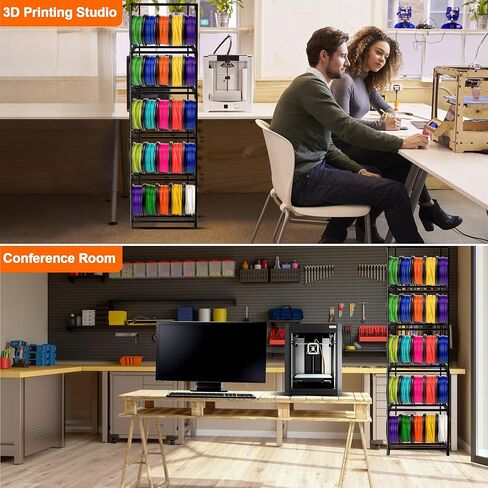 GRETJOB 8-Tier 3D Printer Filament Storage Rack – Heavy-Duty Metal Spool Holder, Holds 50 Filament Rolls, Modular Shelves, Tool-Free Assembly in Kuwait