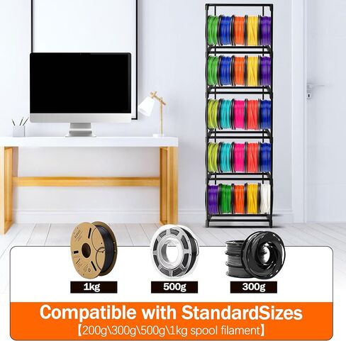 GRETJOB 8-Tier 3D Printer Filament Storage Rack – Heavy-Duty Metal Spool Holder, Holds 50 Filament Rolls, Modular Shelves, Tool-Free Assembly in Kuwait