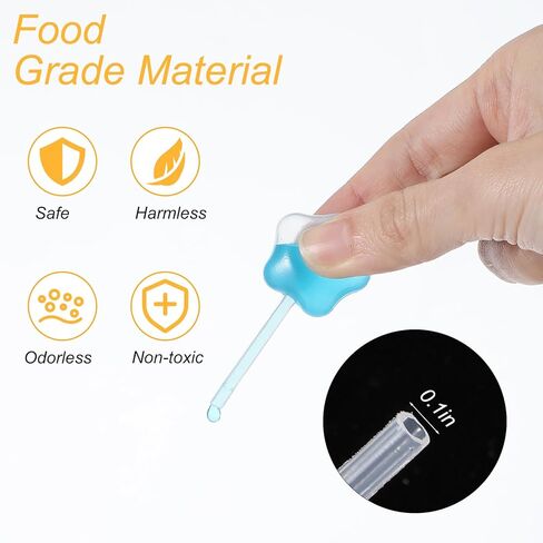 150PCS Pipetas para Postres, 4ml Star Shape Mini Pipettes, Clear Plastic Pipetas para Caramelo de Flan, for Dessert Decorations, Birthday Party and Holiday Decoration in Saudi Arabia
