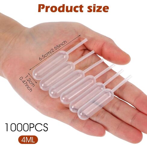 1000 Pcs Cupcake Pipette, 4ml Plastic Pipettes Droppers for Cupcakes Disposable Liquid Droppers Liquid Transfer Tubes for Chocolate Strawberries Desserts Ice Cream Mini Cakes in Saudi Arabia