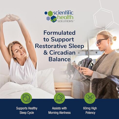 الميلاتونين 60 ملغ | جرعة عالية من الميلاتونين في كبسولات سهلة البلع | نباتي، غير معدّل وراثيًا، وخالي من الغلوتين | قوة إضافية أمريكية الصنع (مفردة) in Kuwait