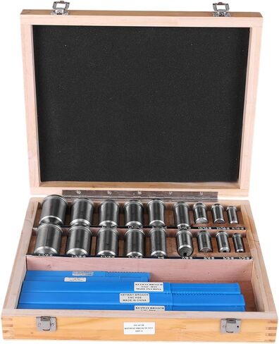 Generic Keyway Broach Kit 30pcs Keyway Broaching Set with 5 Broaches 18 Bushings 7 Shims for Metalworking Manufacturing in Saudi Arabia