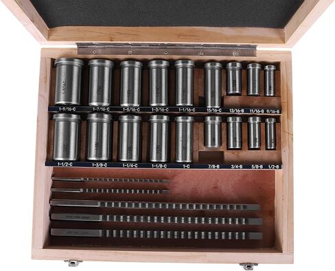 Generic Keyway Broach Kit 30pcs Keyway Broaching Set with 5 Broaches 18 Bushings 7 Shims for Metalworking Manufacturing in Saudi Arabia