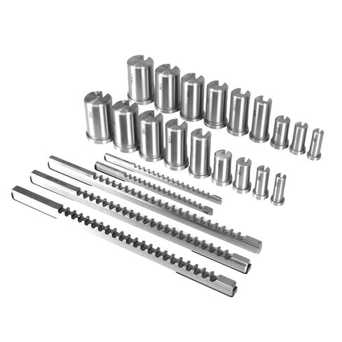 Keyway Broach Kit Rectangular Broaching Set with 5 Broaches 18 Bushings 7 Shims 30pcs for Metalworking and Manufacturing in Saudi Arabia