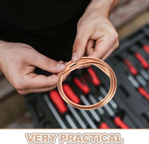 Luxshiny Copper Tube 10mm Od X 8mm Id 1m Coil Soft Drawn Copper Hose High Conductivity Hvac Tubing for Refrigerators and Air Conditioners DIY Projects in Saudi Arabia
