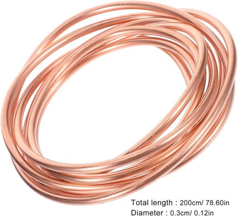 Balacoo 2m 4x0.5mm أنابيب النحاس الناعمة لفائف التبريد النحاس أنبوب لمكيفات الهواء والمجمدات رقيقة الجدران 3mm معرف لتطبيقات Hvac in Kuwait