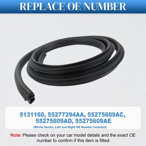 Riloer Weatherstrip Seal, 5131160, 55277294AA, Car Door Seal Strip, Compatible with Dodge Ram 1500 2002-2008, Compatible with Dodge Ram 2500 2003-2009, 1 pc in Saudi Arabia