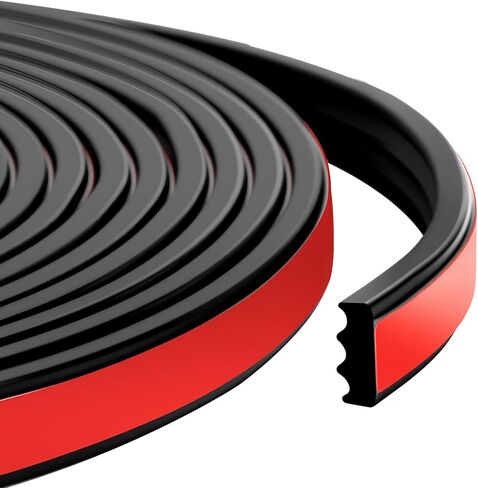سدادة مطاطية مستطيلة مضلعة، تجريد الطقس من المطاط الرغوي EPDM مع شريط إسفنجي أكريليك 3M 4011 شريط حشية ذاتي اللصق لباب المرآب/النافذة/RV/القارب/السيارات/البحرية (0.5 بوصة عرض، 25 قدم) in Kuwait