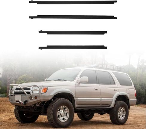 4 قطعة حزام عازل للنافذة 68163-35010 ، لـ 1995-2005 Toyota 4Runner ، استبدال 68164-35010 ، شريط زجاجي للباب ، ختم صب النافذة in Kuwait