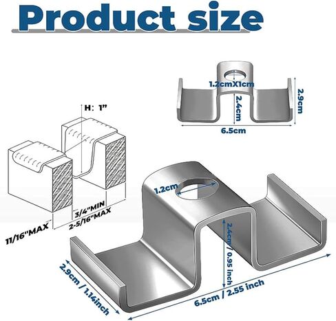 Generic مشابك سرج بمشبك، استبدال الأجهزة المعدنية، مشبك لوحة شبكي قوي عالي التحمل لسلالم الممرات النصفية، 50 قطعة in Kuwait