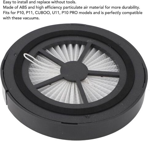 Yosoo High Efficiency Vacuum Cleaner Filter Accessory, Easy to Install, Compatible with P10, P11, U11, P10 PRO, With Proper Thickness, For Dust Stoppage (Black) in Saudi Arabia