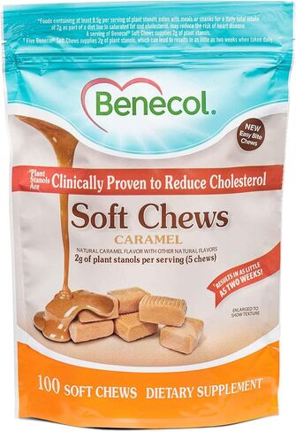 Benecol® Soft Chews – New Easy Bite Chew – with Plant Stanols Clinically Proven to Help Lower Cholesterol – Chocolate Flavor – 100 Count Pouch in Saudi Arabia