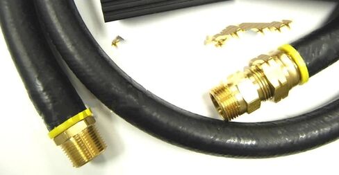 38335303 32321002,MP4E,434-4 FOR CHAMPION AIR COMPRESSOR INSTALLATION KIT HOSE FLEX HOSE 4' X 3/4" MPT W/ 4X4 PADS ﻿ in Kuwait