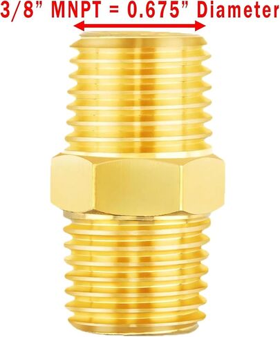 تركيب الأنابيب النحاسية من Depot Metals، حلمة سداسية، أنبوب ذكر 3/8 بوصة × 3/8 بوصة NPT in Kuwait