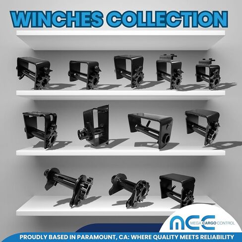 Mega Cargo Control 4" Leg Bracket Side Mount Web Winch - Low Profile Securement System for Tie Down Webbing (2 Pack) in Kuwait